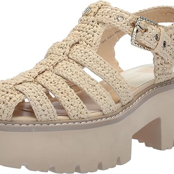 Women's Dolce Vita Lasly Raffia Fisherman Platform Sandals - Picture 6 of 6